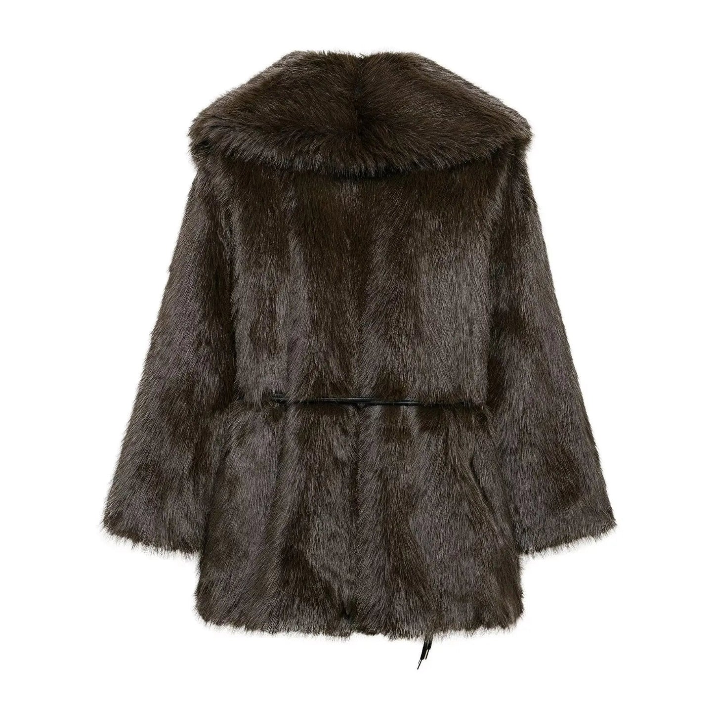 Belted Faux Fur Coat
