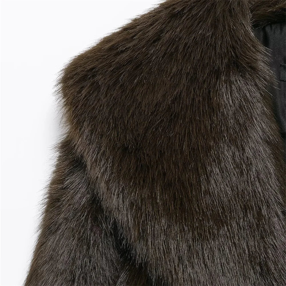 Belted Faux Fur Coat