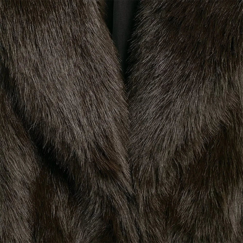 Belted Faux Fur Coat