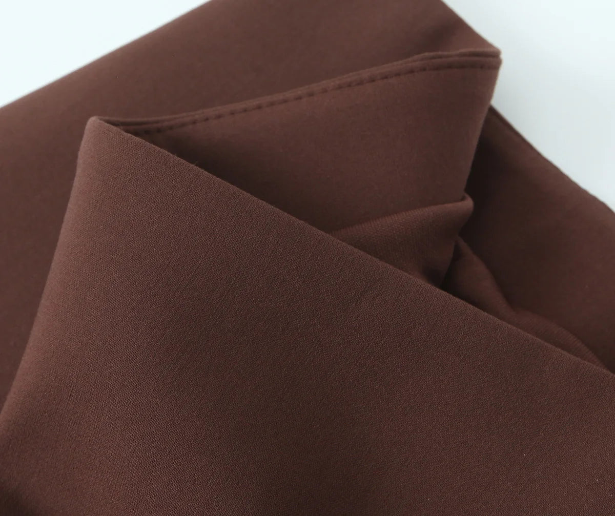 Brown Vintage Cropped Blazer Set