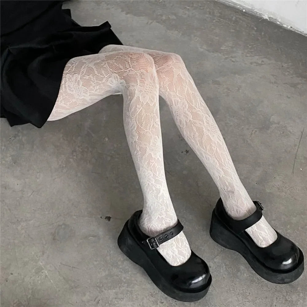 Floral Lace High Waist Tights