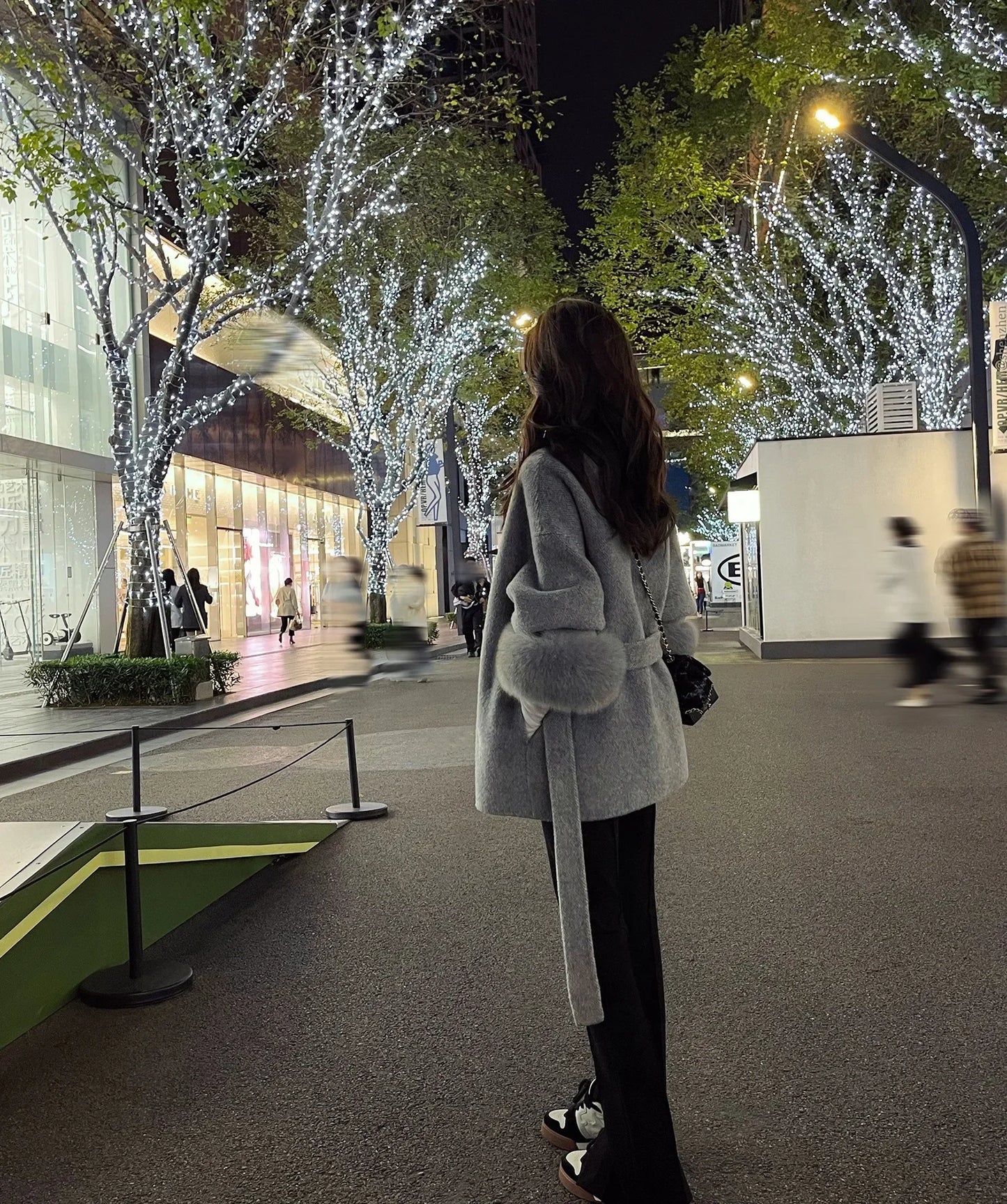 LuxeFox Wool Fur Coat