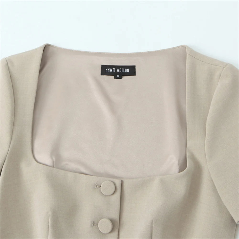 Square Neck Short Sleeve Top