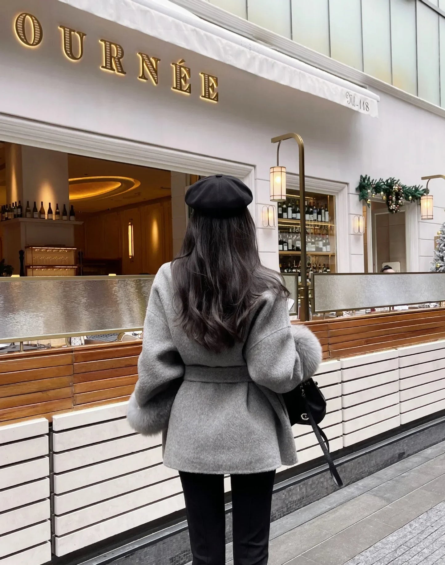 LuxeFox Wool Fur Coat
