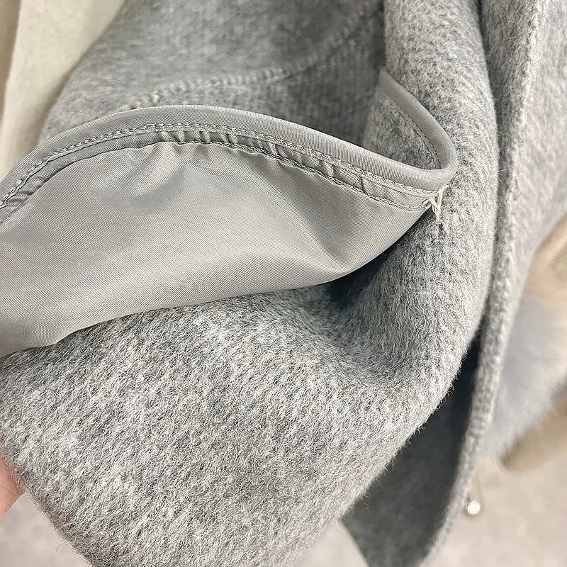 LuxeFox Wool Fur Coat