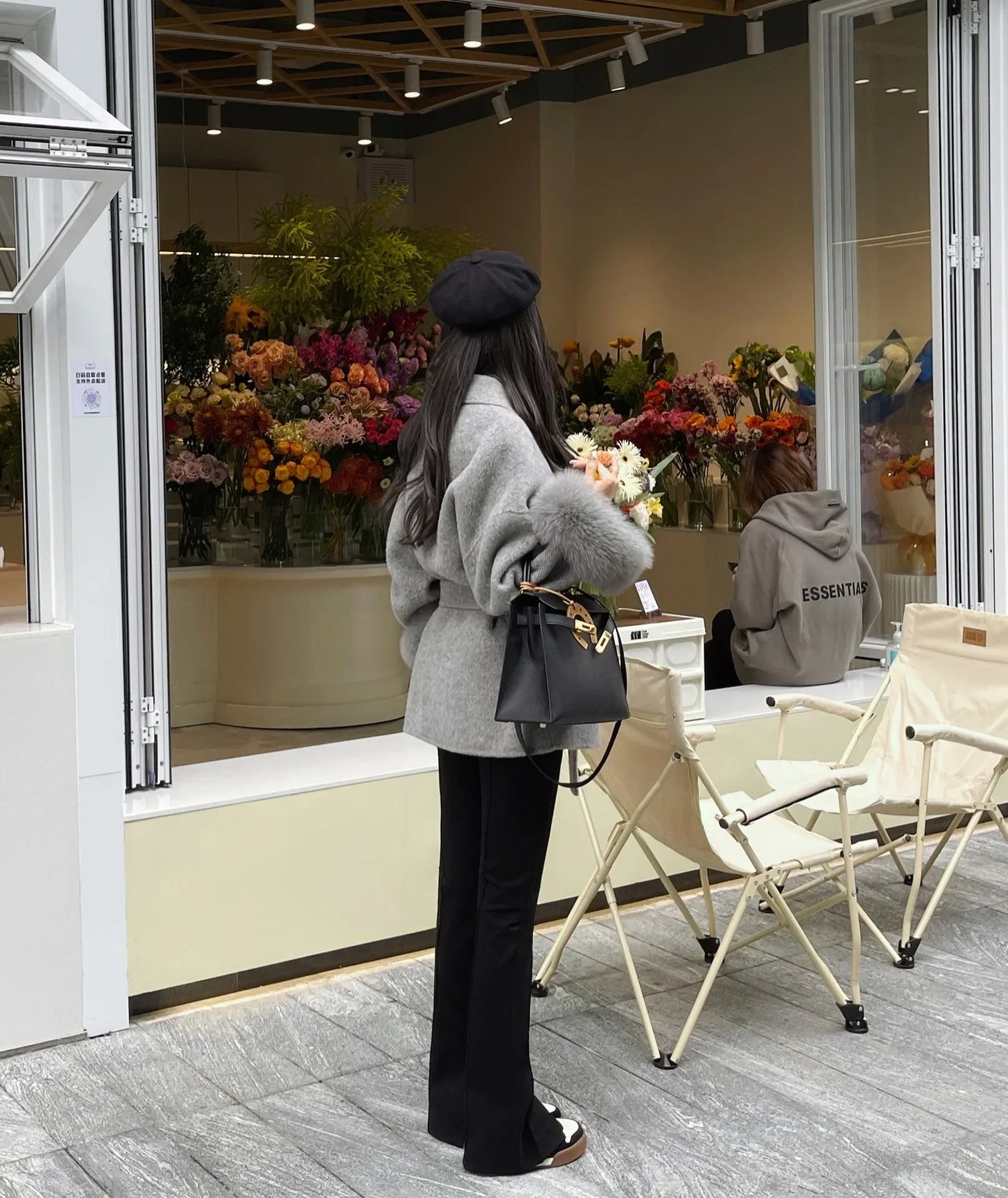 LuxeFox Wool Fur Coat