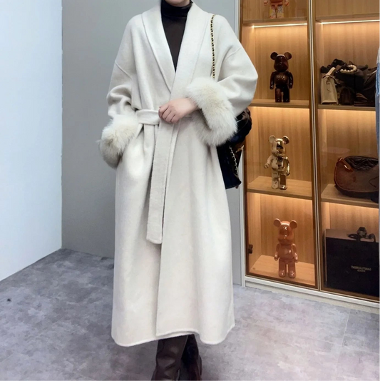 LuxeFox Wool Fur Coat