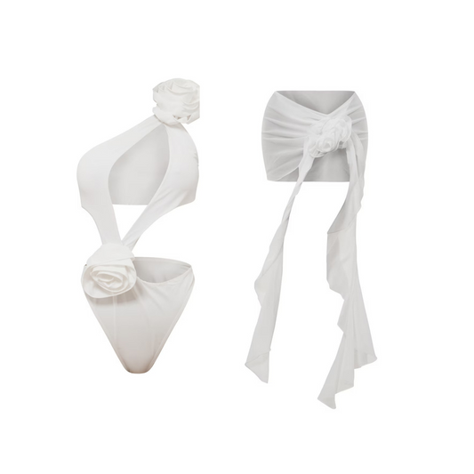 LunaFlair White Rose Swim Set