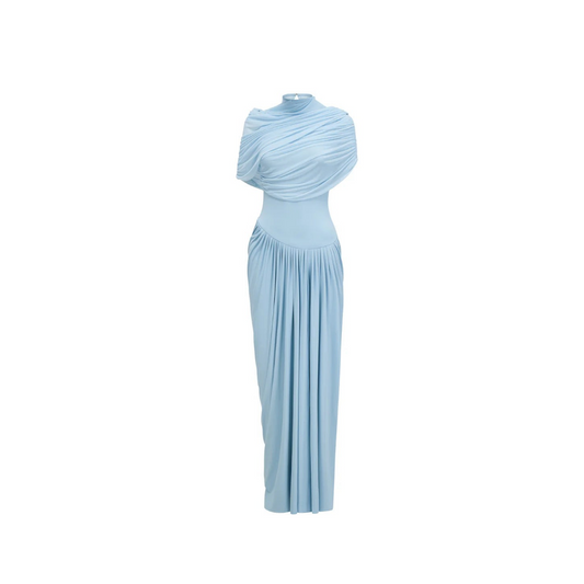 IceFlow Draped Evening Gown
