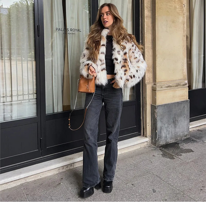 Leopard Faux Fur Coat