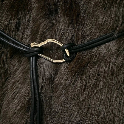Belted Faux Fur Coat