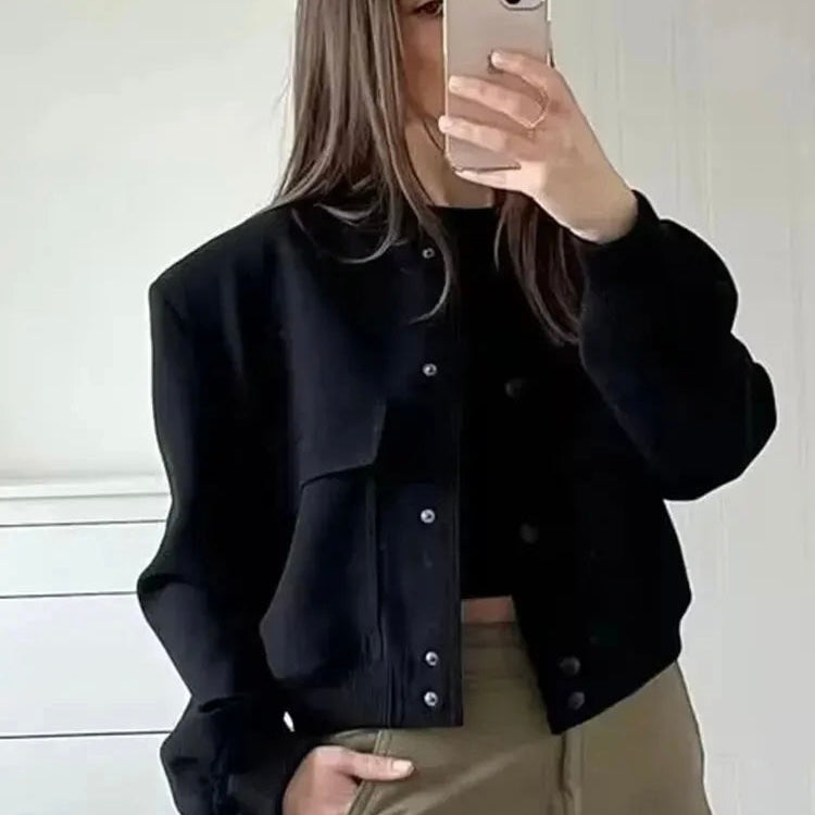 Vintage Button Bomber Jacket