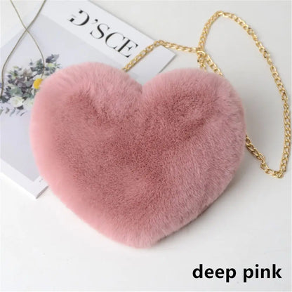 Bella Fluffy Heart Shoulder Bag