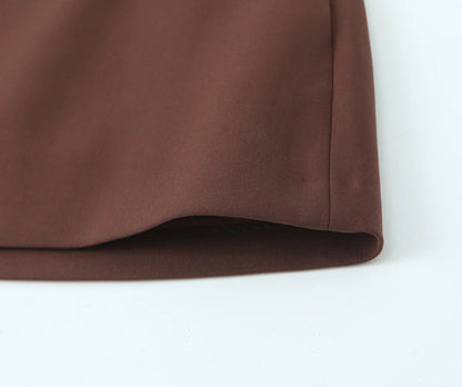 Brown Vintage Cropped Blazer Set