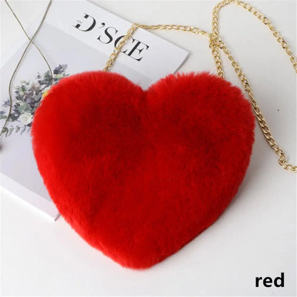 Bella Fluffy Heart Shoulder Bag