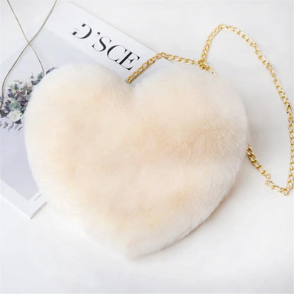 Bella Fluffy Heart Shoulder Bag