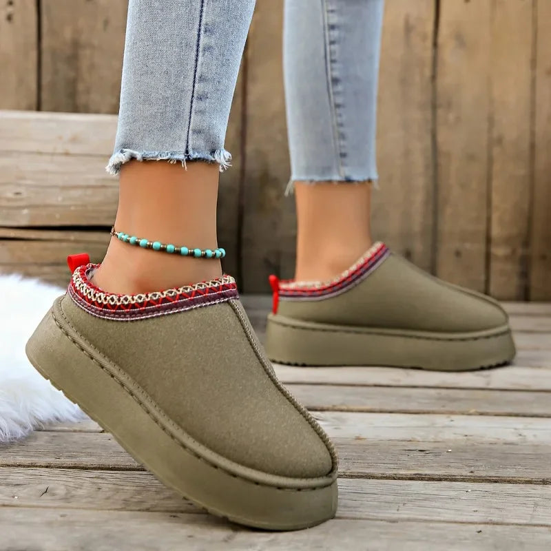 Wool Platform Slippers