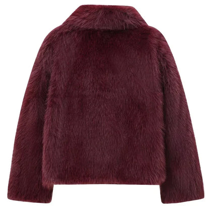 Burgundy Faux Fur Bomber