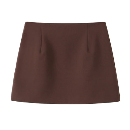 Brown Vintage Cropped Blazer Set