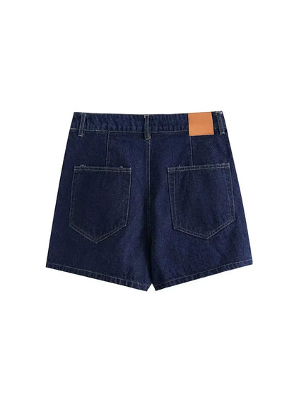 Denim Pocket Detail Crop Top & Skirt Set