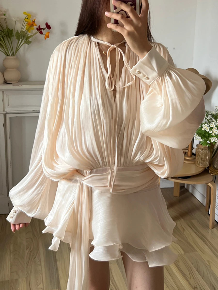 Lace-Up Sweetheart Mini Dress