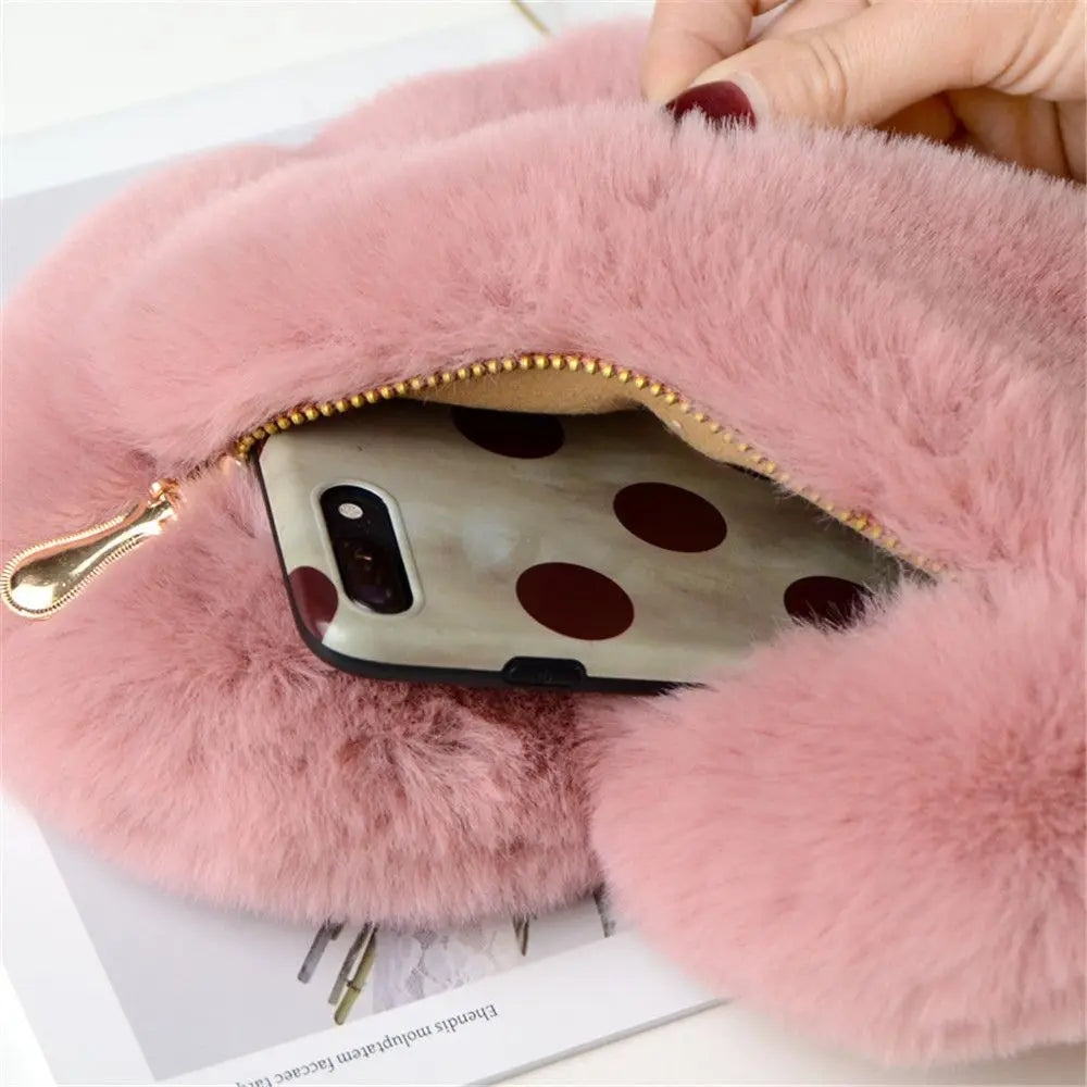 Bella Fluffy Heart Shoulder Bag