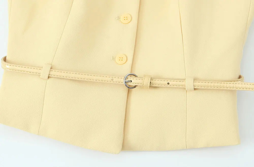 Sunny Belted Tank & Midi Skirt Set