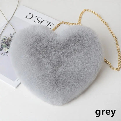Bella Fluffy Heart Shoulder Bag