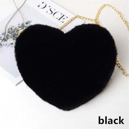Bella Fluffy Heart Shoulder Bag