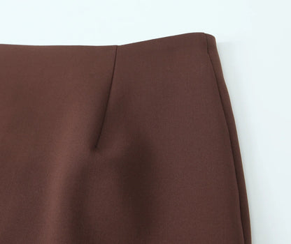 Brown Vintage Cropped Blazer Set