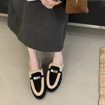 Herma Luxe Fleece-Lined Fur Slippers