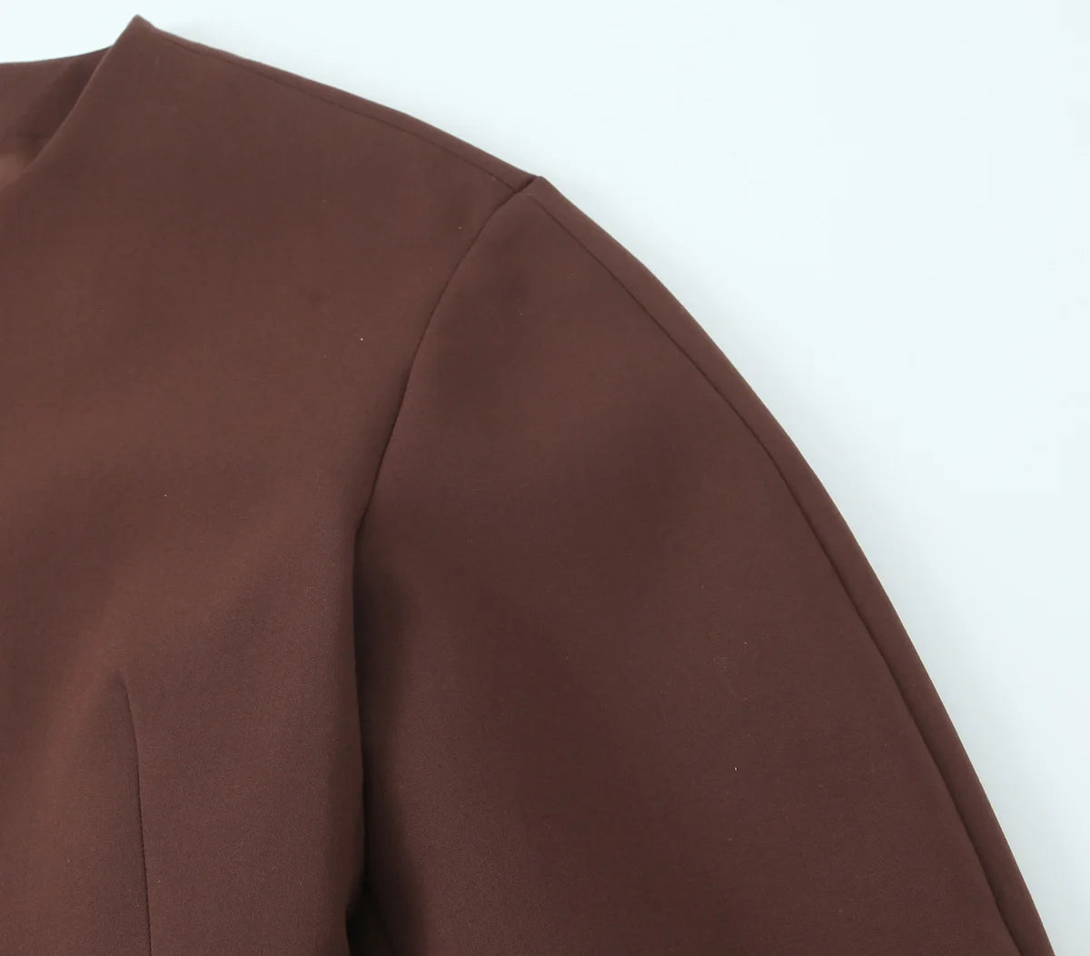 Brown Vintage Cropped Blazer Set