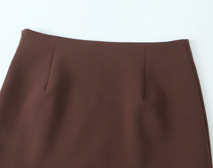 Brown Vintage Cropped Blazer Set