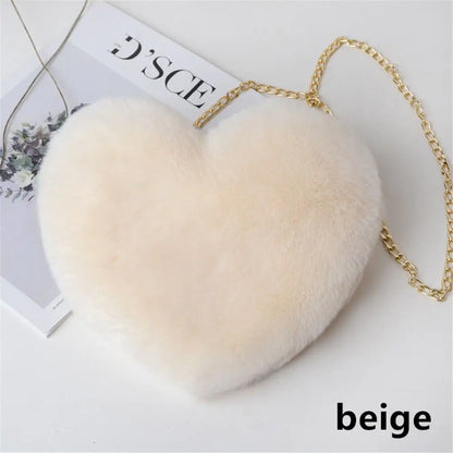 Bella Fluffy Heart Shoulder Bag