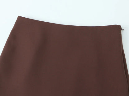 Brown Vintage Cropped Blazer Set