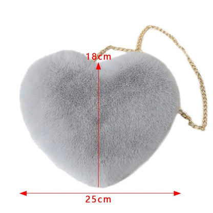 Bella Fluffy Heart Shoulder Bag